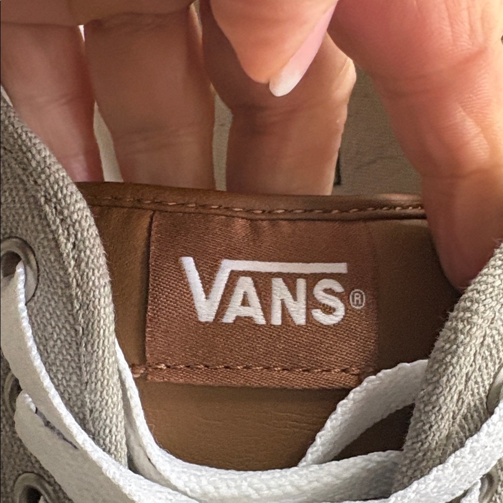 Vans Light Gray Canvas Shoes with White Laces - Picture 7 of 8